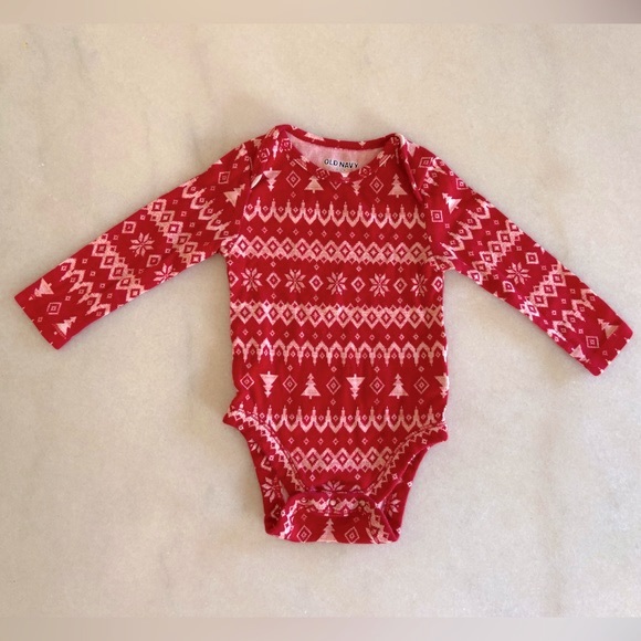 Old Navy Holiday Long Sleeve Bodysuit, 6-12 Months - Picture 4 of 4